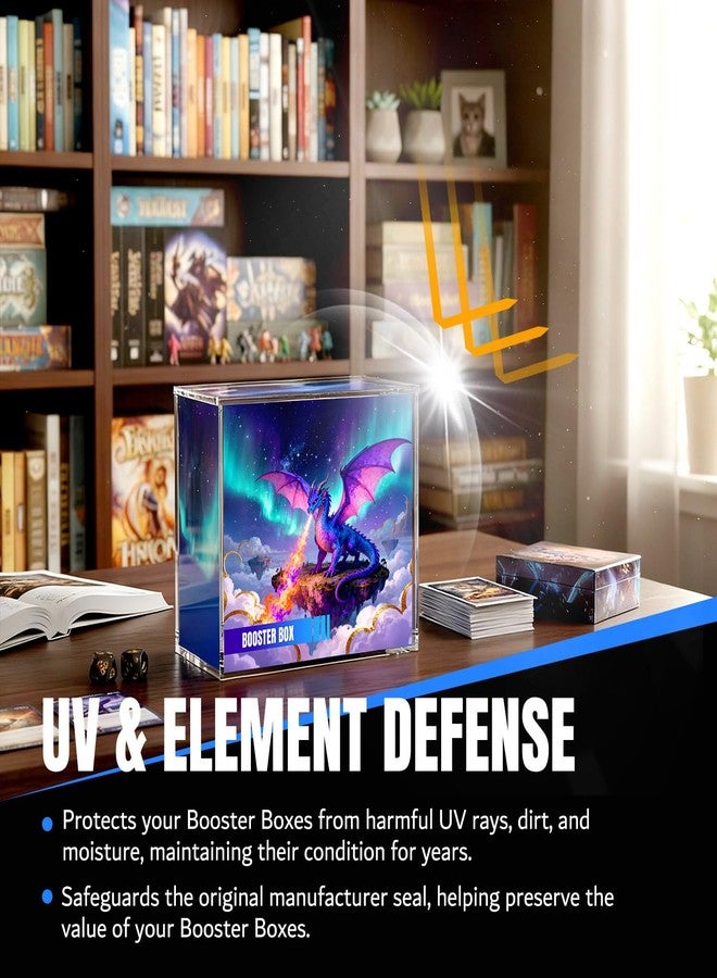 مكبازل علبة عرض أكريليك واقية من Mcbazel لصناديق التعزيز، حامل مغناطيسي شفاف بسمك 5 مم مع حماية من الأشعة فوق البنفسجية متوافق مع صناديق تعزيز PKMN (غير متوافق مع صناديق التعزيز اليابانية) - Image 3